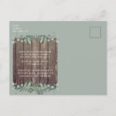 Rustige lichten en Vrijgezellenfeest met houtenfot Uitnodiging Briefkaart (Achterkant)