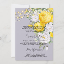 Rustige lichten Geel Floral bruiloft programma