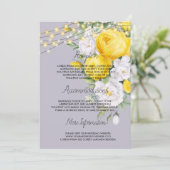 Rustige lichten Geel Floral bruiloft programma (Staand voorkant)