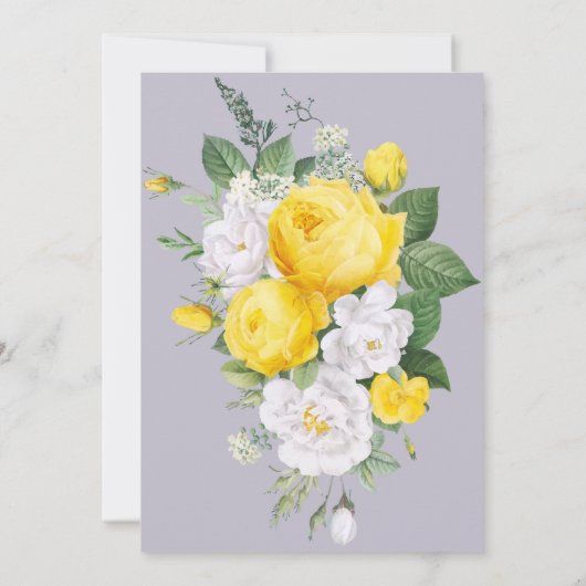 Rustige lichten Geel Floral bruiloft programma (Achterkant)