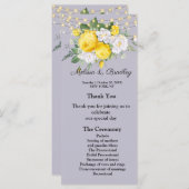 Rustige lichten Geel Floral Menu.Wedding Program Programmakaart (Voorkant / Achterkant)