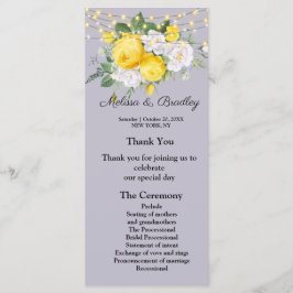 Rustige lichten Geel Floral Menu.Wedding Program Programmakaart