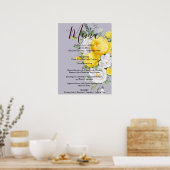 Rustige lichten Geel menu Poster (Keuken)