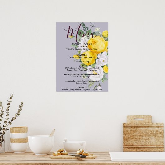 Rustige lichten Geel menu Poster (Keuken)