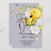 Rustige lichten Geel sparen de datum Kaart (Voorkant / Achterkant)