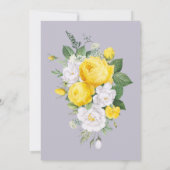 Rustige lichten Gele Floral bruiloft Kaart (Achterkant)