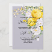 Rustige lichten Gele Floral bruiloft uitnodiging (Voorkant)