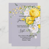 Rustige lichten Gele Floral bruiloft uitnodiging (Voorkant / Achterkant)