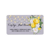 Rustige lichten Gele Floral Etiket (Voorkant)