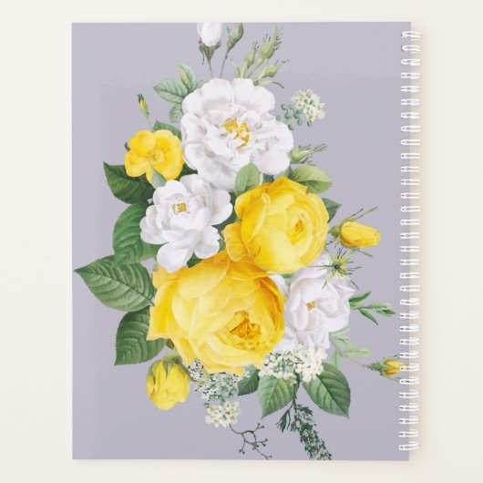 Rustige lichten Gele Floral Planner (Achterkant)