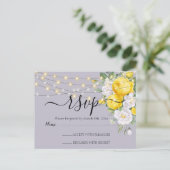 Rustige lichten Gele Floral RSVP Briefkaart (Staand voorkant)