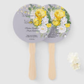 Rustige lichten Gele Floral Wedding Hand Fan Handwaaier (Voorkant en achterkant)