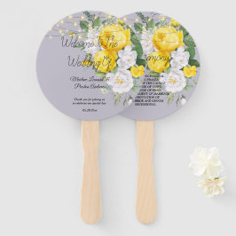 Rustige lichten Gele Floral Wedding Hand Fan Handwaaier