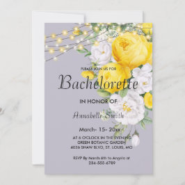 Rustige lichten Gele Florale vrijgezellenpartij Kaart
