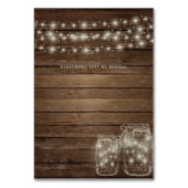 Rustige lichten Mason Jar Table Number Kaart (Achterkant)