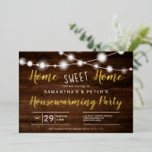 Rustige lichten thuis folie uitnodiging (Staand Voorkant)