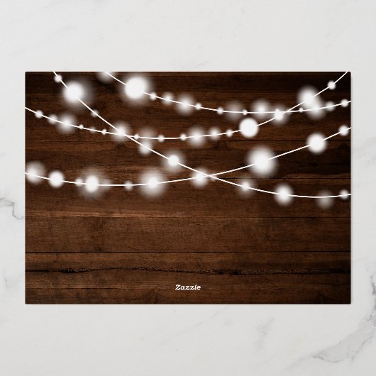 Rustige lichten thuis folie uitnodiging (Achterkant)