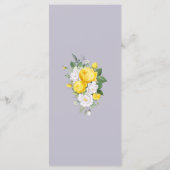 Rustige lichten Yellow Floral Wedding Menu (Achterkant)