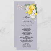 Rustige lichten Yellow Floral Wedding Menu (Voorkant / Achterkant)