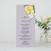 Rustige lichten Yellow Floral Wedding Menu (Staand voorkant)