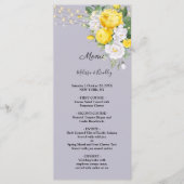 Rustige lichten Yellow Floral Wedding Menu (Voorkant)