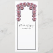 Rustige lichtroze Rozen bruiloft Menu (Achterkant)