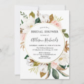 Rustige, lichtroze witte magnolia vrijgezellenfees kaart (Voorkant)