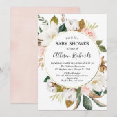 Rustige, lichtroze witte magnoliemeisje kaart (Voorkant / Achterkant)