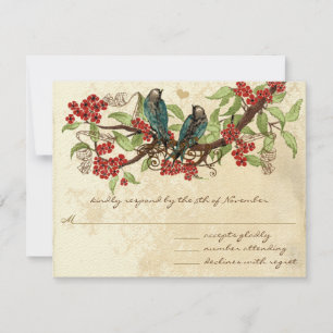 Rustige  liefdesvogels RSVP Kaartje