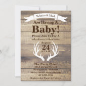 Rustige Light Barn Wood & White Deer Antlers Banne Kaart (Voorkant)