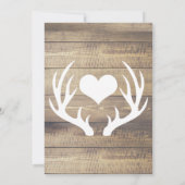 Rustige Light Barn Wood & White Deer Antlers Banne Kaart (Achterkant)
