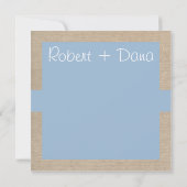 Rustige Light Blue en Beige Burlap - Hartelijk dan Notitiekaartje (Achterkant)