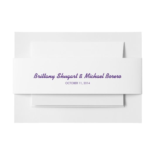 Rustige lights Paars Belly Band Uitnodigingen Wikkel (Voorkant Voorbeeld)