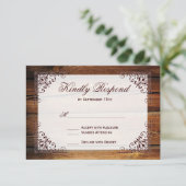 Rustige Lijst met landschuur en hout RSVP-kaarten RSVP Kaartje (Staand voorkant)