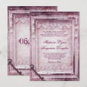 Rustige Lijst Paarse bruiloft uitnodigingen (Voorkant / Achterkant)