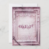 Rustige Lijst Paarse bruiloft uitnodigingen (Achterkant)