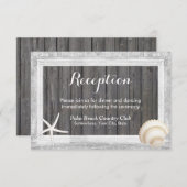 Rustige Lijst Seashell Beach Wedding Reception Kaart (Voorkant / Achterkant)