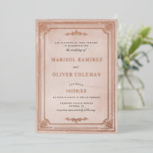 Rustige  Lijst Wortende Onafhankelijke Folie Folie Uitnodiging (Staand Voorkant)