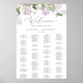 Rustige Lila alfabetische bruiloft Poster (Voorkant)