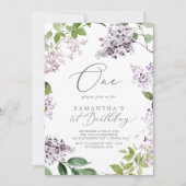 Rustige Lila eerste verjaardag Kaart (Voorkant)