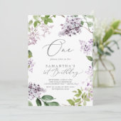 Rustige Lila eerste verjaardag Kaart (Staand voorkant)