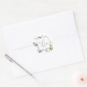 Rustige Lila monogram bruiloft Envelope-zegels Ronde Sticker (Envelop)