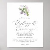 Rustige Lila Unplugged Ceremonie Poster (Voorkant)