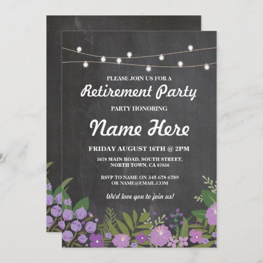 Rustige Lila ventilatorkrijt  rustpartij Kaart (Voorkant / Achterkant)