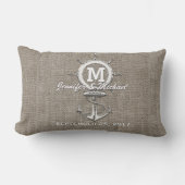 Rustige  linen met anchor Nautical Kussen (Voorkant)