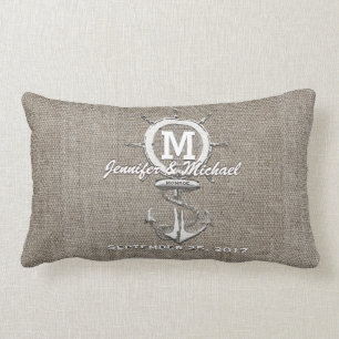 Rustige  linen met anchor Nautical Kussen