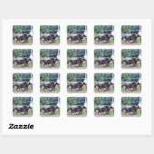 Rustige liniaal loopt naar beneden Flat Jack Vierkante Sticker (Vel)