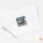 Rustige liniaal loopt naar beneden Flat Jack Vierkante Sticker (Envelop)