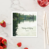 Rustige llakeside evergreens bruiloft servet (Insitu)