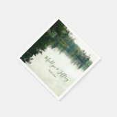 Rustige llakeside evergreens bruiloft servet (Hoek)